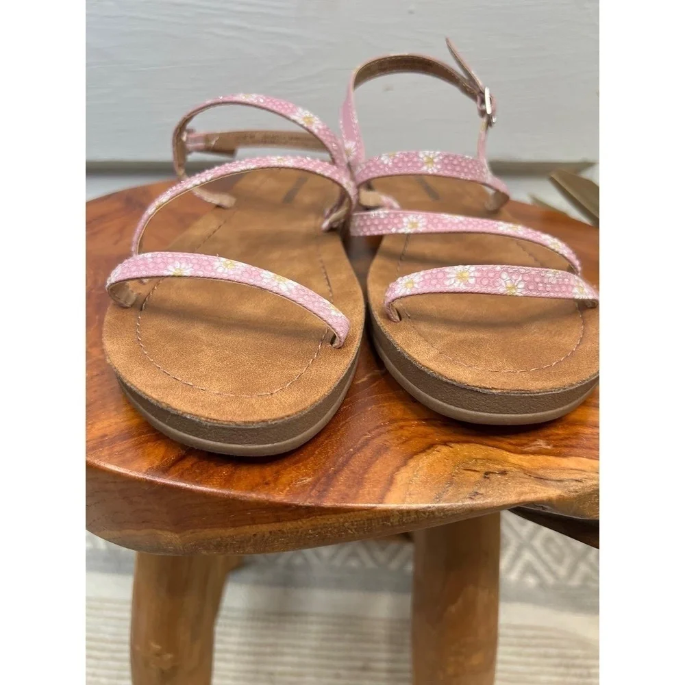 STEVE MADDEN Girls Daisy Print Strappy Flat Sandals Size 4